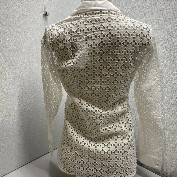 NEW ANNE FOUNTAINE  Cefalu Eyelet Embroidered Shirt White Size 4-6 (EU 38) - Picture 7 of 14